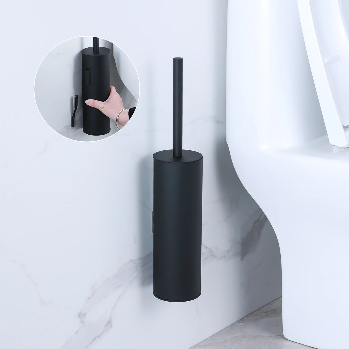 brosse wc inoxydable moderne blanche noire argent or support mural pieds