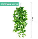 plantes artificielles suspendues feuilles vertes modernes minimalisteextérieur accrochées cordelettes support suspension