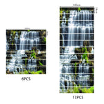 Détail du design 3D forêt cascade des autocollants pour escalier