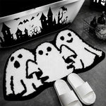 tapis halloween citrouille fantôme crâne toile d'araignée orange noir blanc maison fantaisie extérieur prière