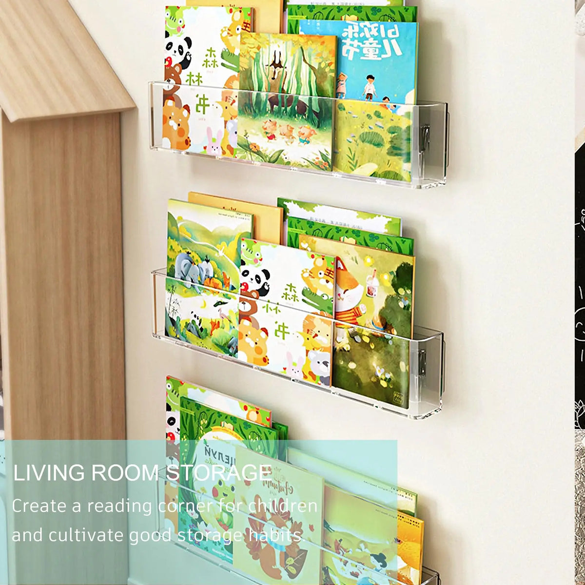 porte revues mural transparent moderne magazines brochures autocollants pliable enfants derrière porte