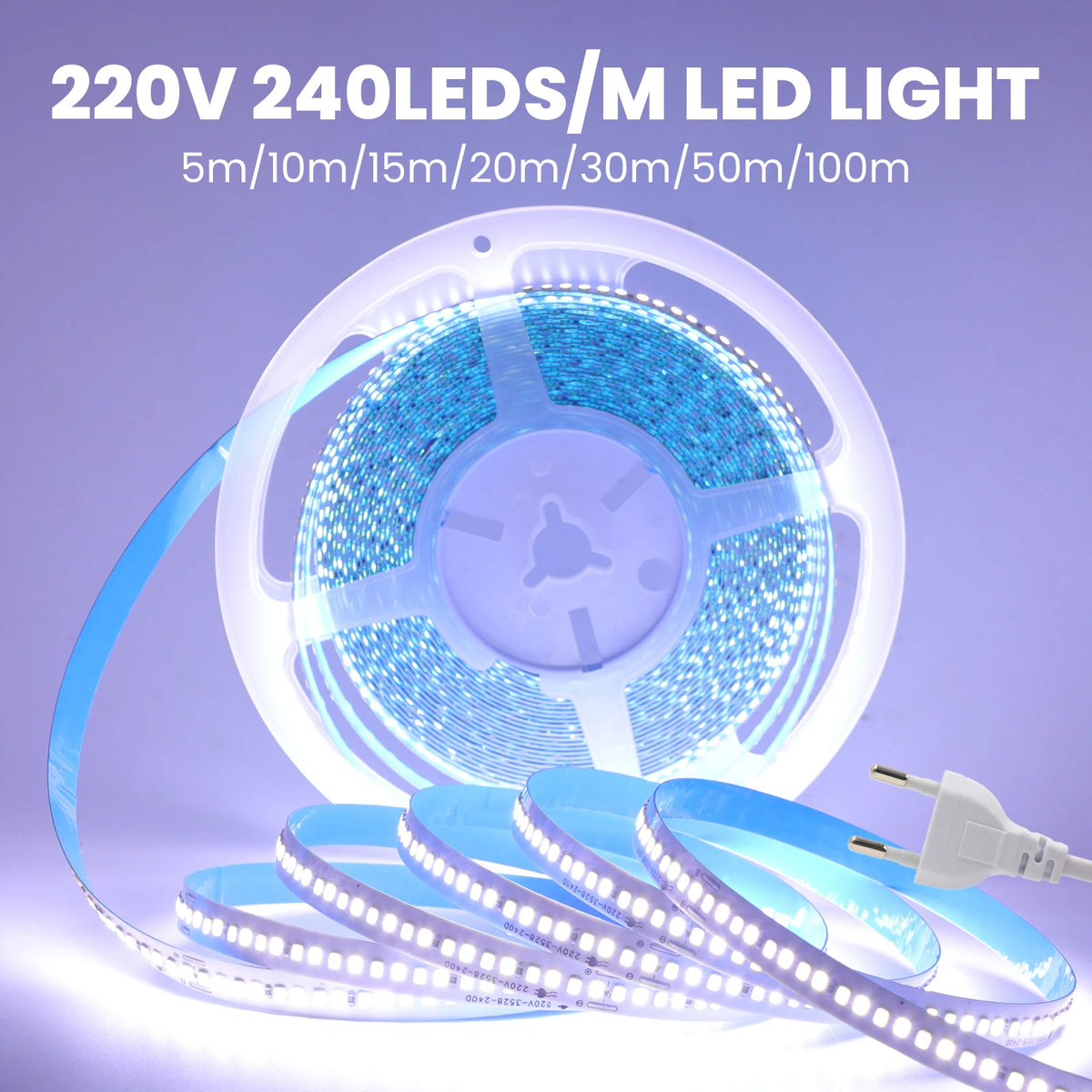 ruban led blanc haute luminosité étanche flexible prise électrique adhésif salon