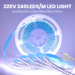 ruban led blanc haute luminosité étanche flexible prise électrique adhésif salon