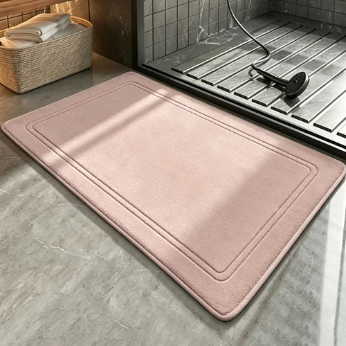 tapis bain doux absorption rapide microfibre antidérapante moderne gris salle bain