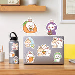 stickers kawaii dessin animé lapins motifs doux autocollants waterproof multicolor modernes scrapbook téléphone ordinateur