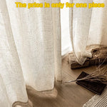 rideau beige clair texture lin naturel semi transparent moderne rustique fenêtre