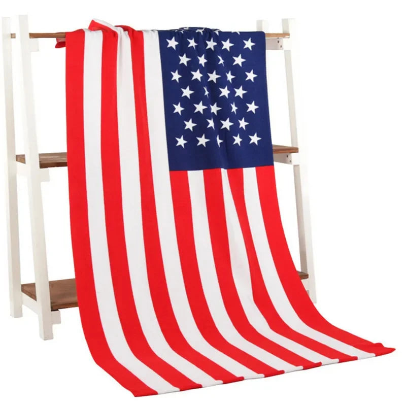 serviette plage microfibre rapide absorption multicolore motifs été noël drapeaux palmiers