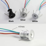 projecteur led rgb 1w 12v noir argent blanc moderne câbles adaptateur batterie