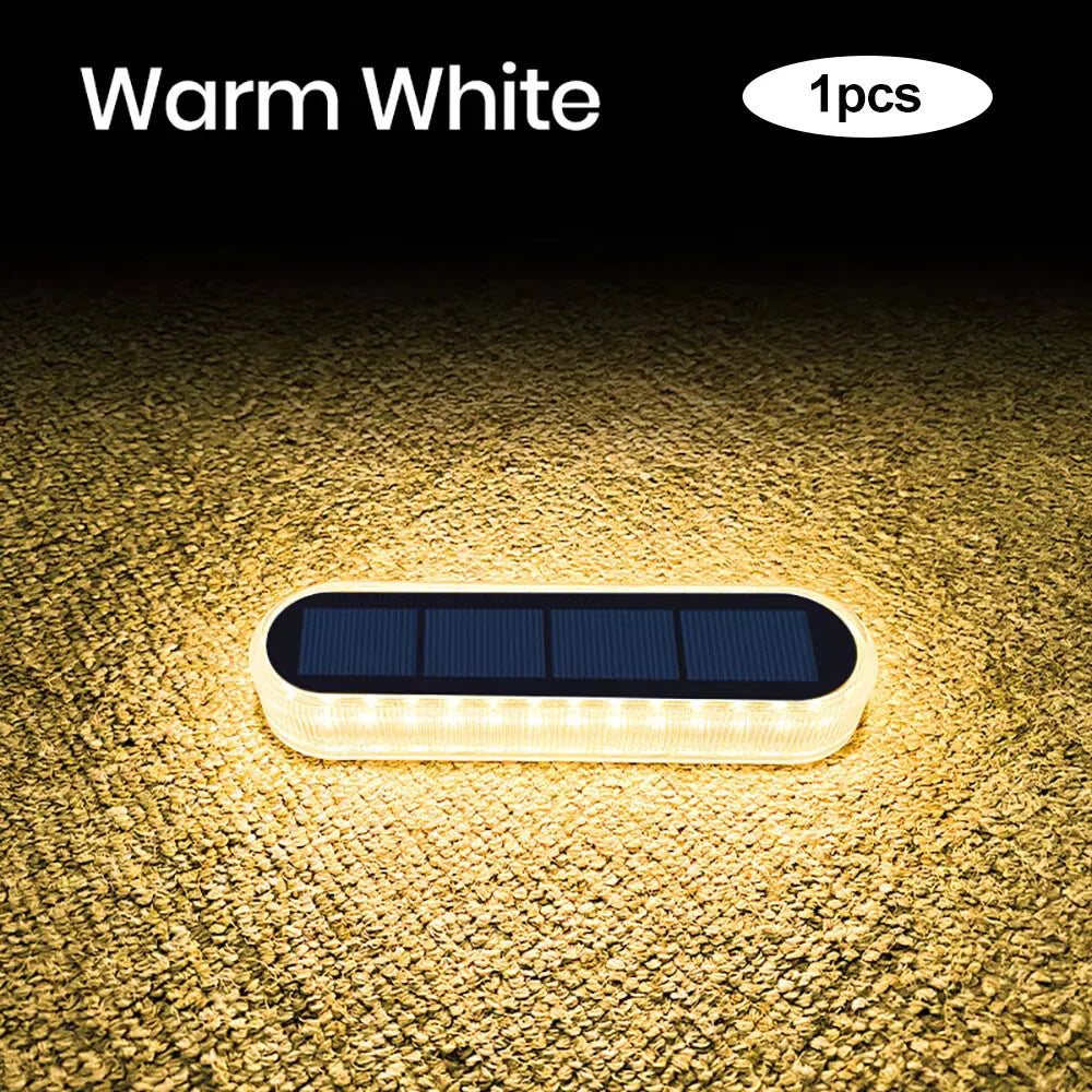 lumière solaire extérieure ip68 bleu noir blanche hexagonale adhésive minimaliste led étanche automatique patio