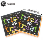 serviettes papier halloween motifs citrouille fantôme crâne main ensanglantée sorcière chauve souris cocktail