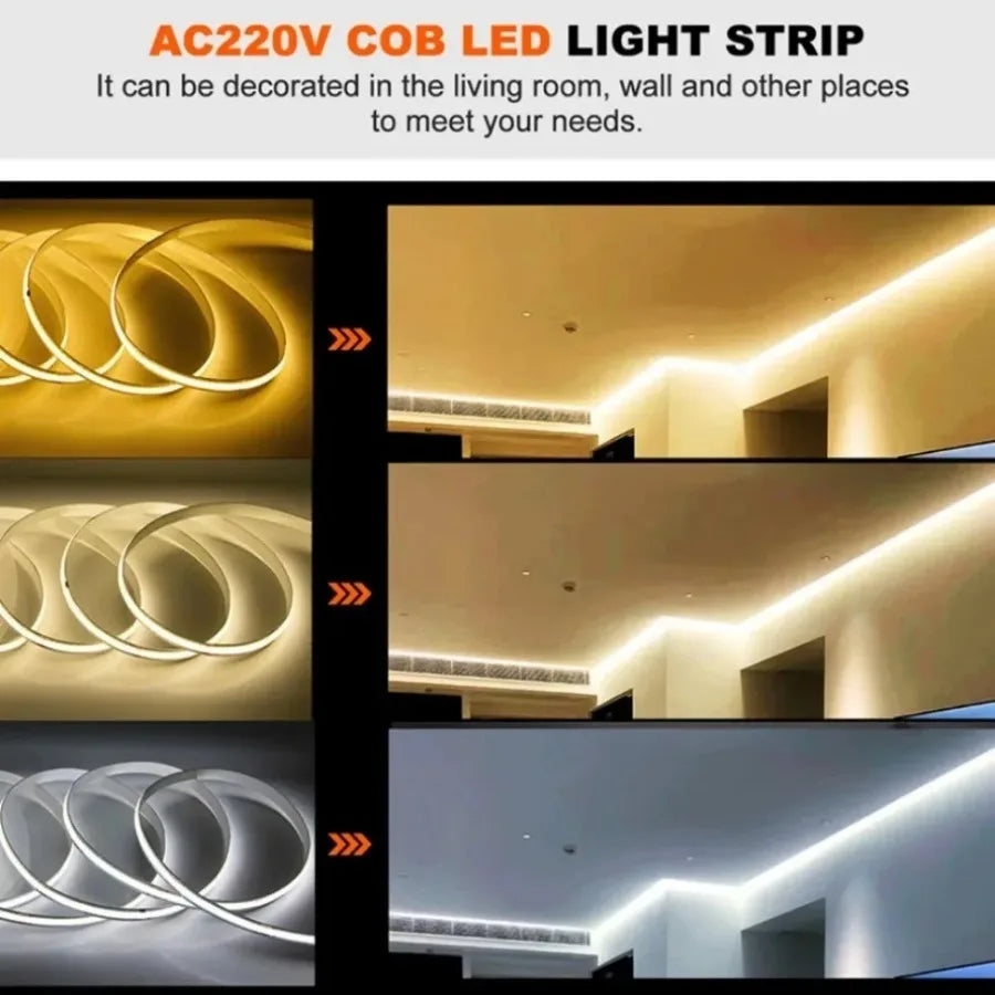 Ruban LED COB enroulé montrant sa flexibilité