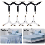 attache élastique lit clips métalliques tissu uni polyester coton moderne bleu noir blanc qualité