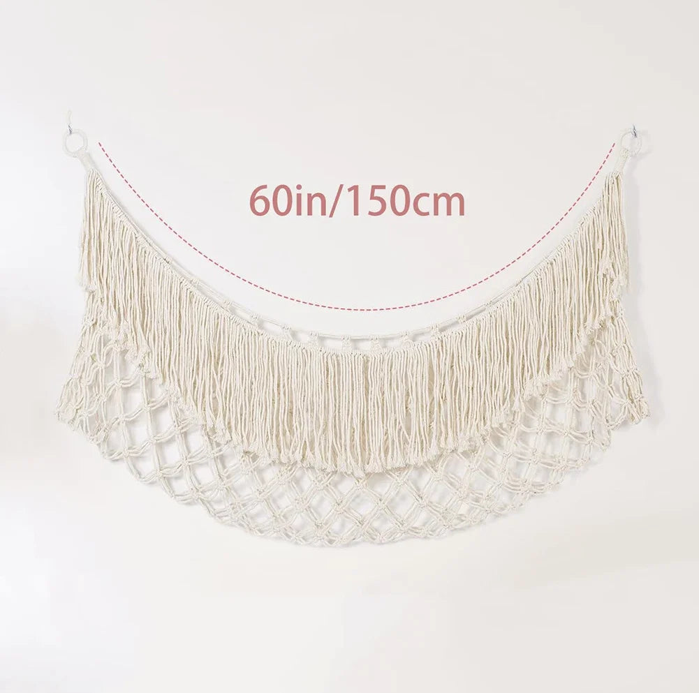 sac rangement multi usages coton bleu violet rose blanc gris maille pompons moderne