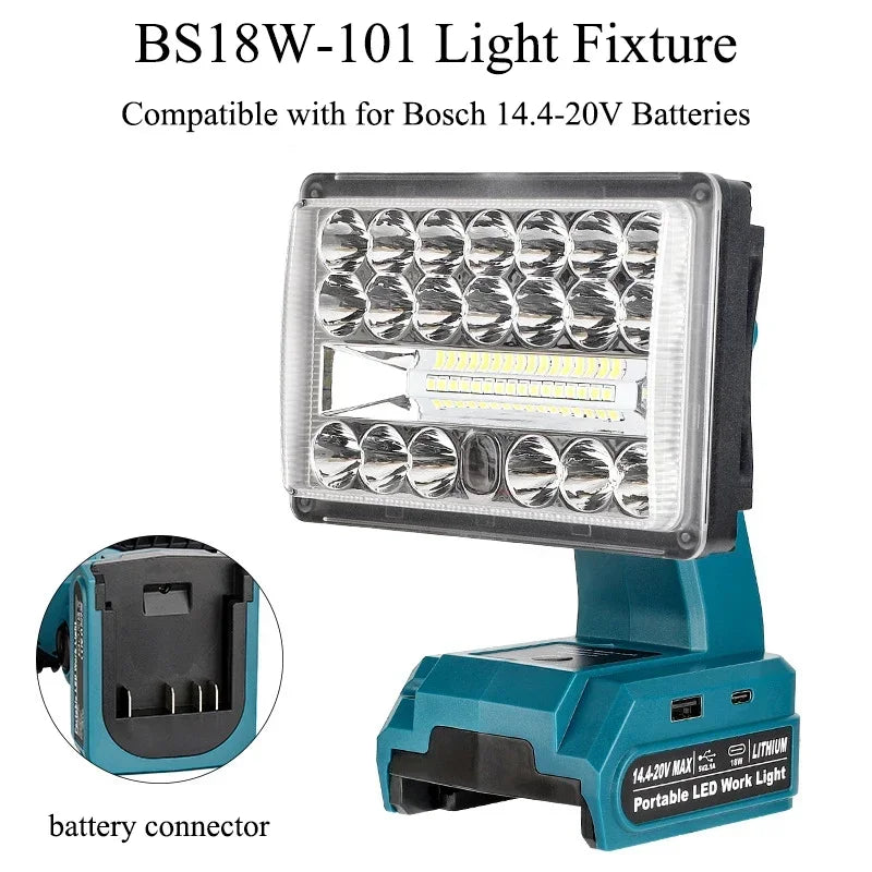 lampe travail led portable bleu jaune rouge usb type makita dewalt milwaukee bosch