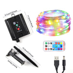 lampe led solaire multicolore moderne fil cuir tringle télécommande contrôleur lumière