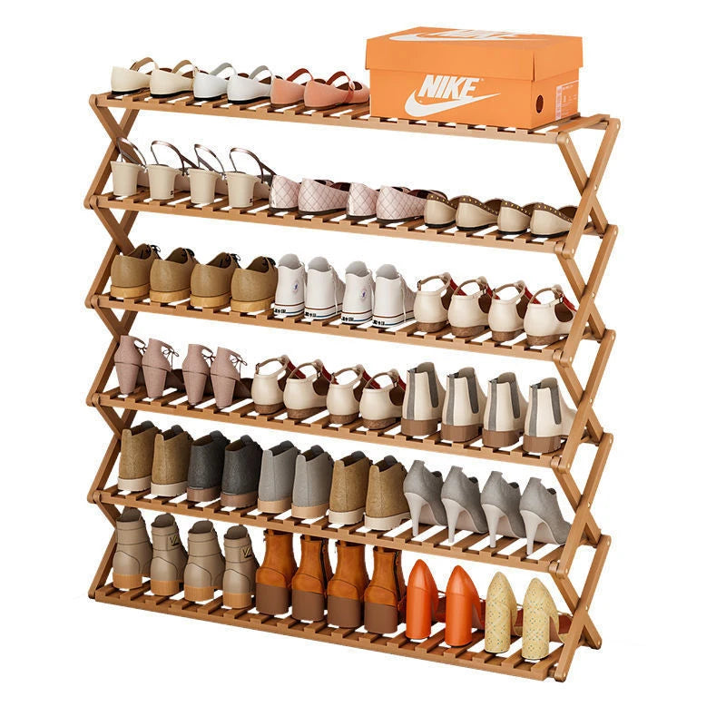 étagère chaussures pliable bois naturel moderne finition lisse support rangement entrée maisonSports Chaussures Bottes