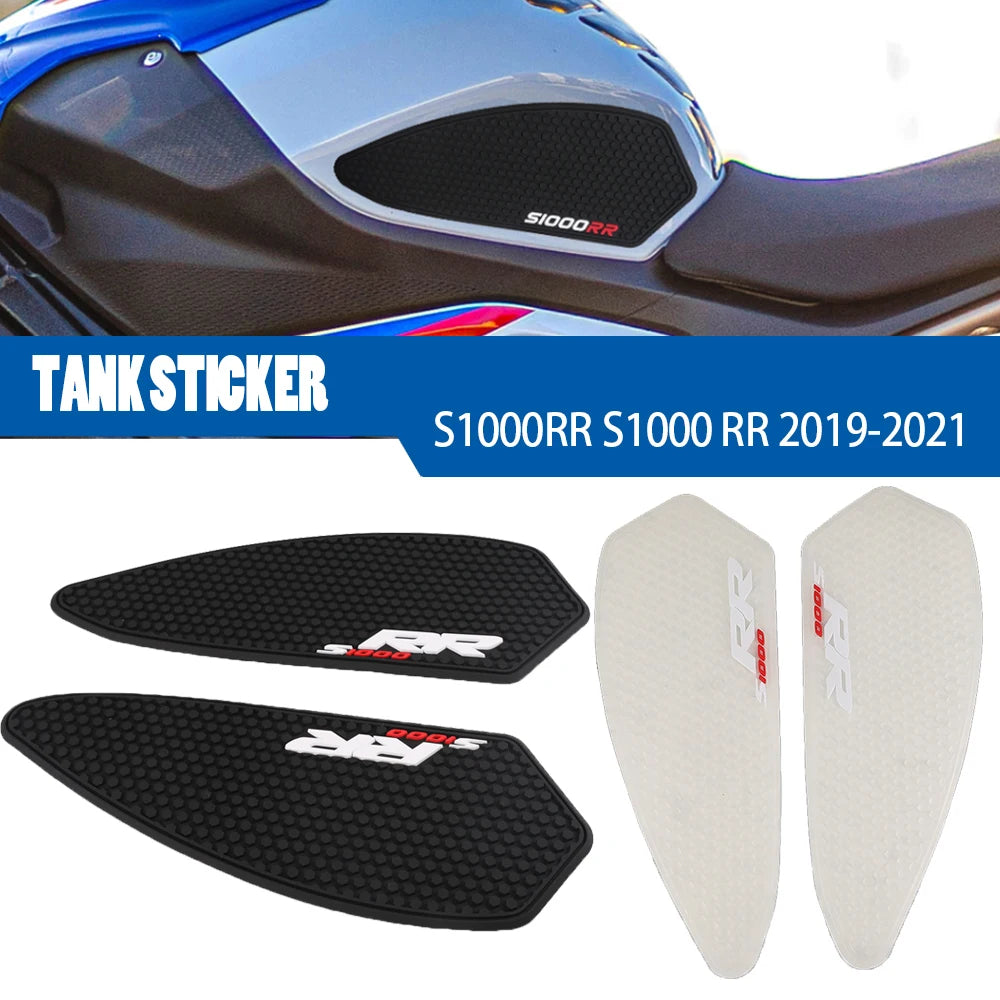 sticker reservoir imitation carbone motif hexagonal adhesif sportif s1000rr bmw noir blanc racing
