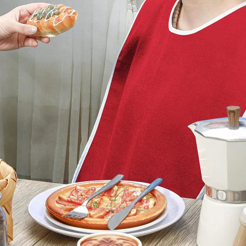 tablier adulte microfibres uni bleu rouge noir moderne élégant assiettes repas service cuisine