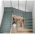 tapis antidérapant gris bois clair moderne texturé escalier 26x75cm 30x100cm
