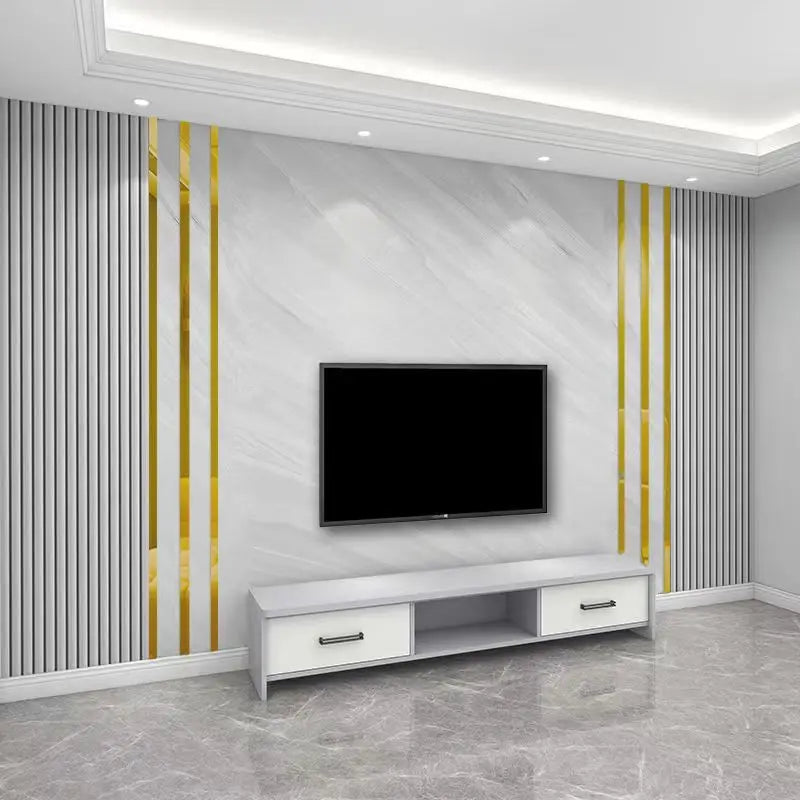 ruban décoratif adhésif acrylique noir effet miroir 3d bande cadre moderne mur intérieur