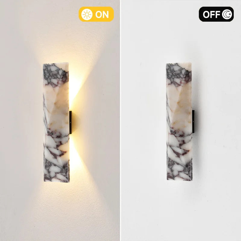 applique murale led moderne marbre blanc gris noir éclairage extérieur résistante garage jardin