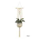 support plante suspendue macramé blanc cassé boho pot fleurs décoration balcon intérieur jardin
