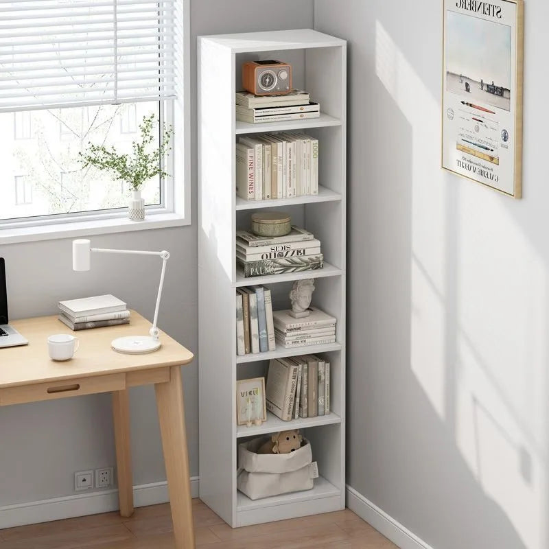 étagère bois moderne minimaliste niveaux blanc brun chambre salon bibliothèque rangement