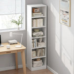 étagère bois moderne minimaliste niveaux blanc brun chambre salon bibliothèque rangement