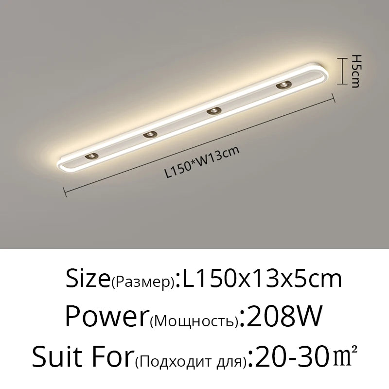 plafonnier led moderne ultra mince bande lumineuse chambre couloir blanc flux lumineux élevé télécommande