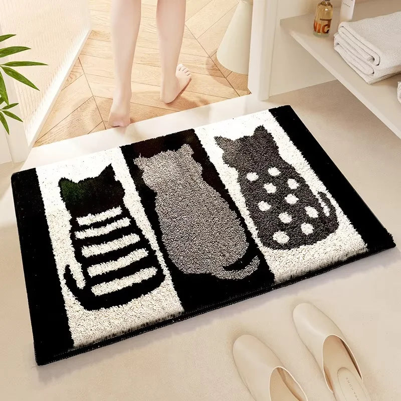 tapis bain antidérapant motif lapin mignon absorbant doux salle bain moderne