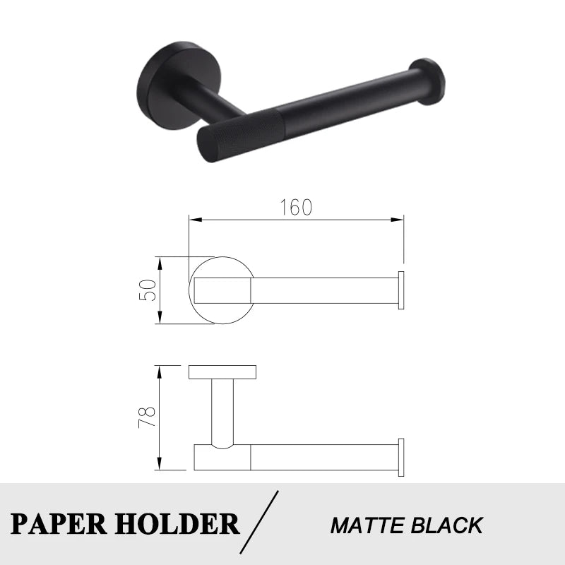 porte papier moderne acier inoxydable texture brossée noir blanc cuivre vis instructions minimaliste