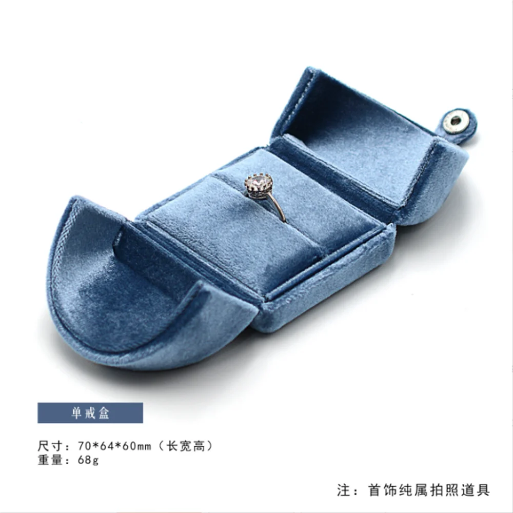 boîte bijoux velours bleu classique boîte bague bracelet collier boucles d'oreilles organizer voyage