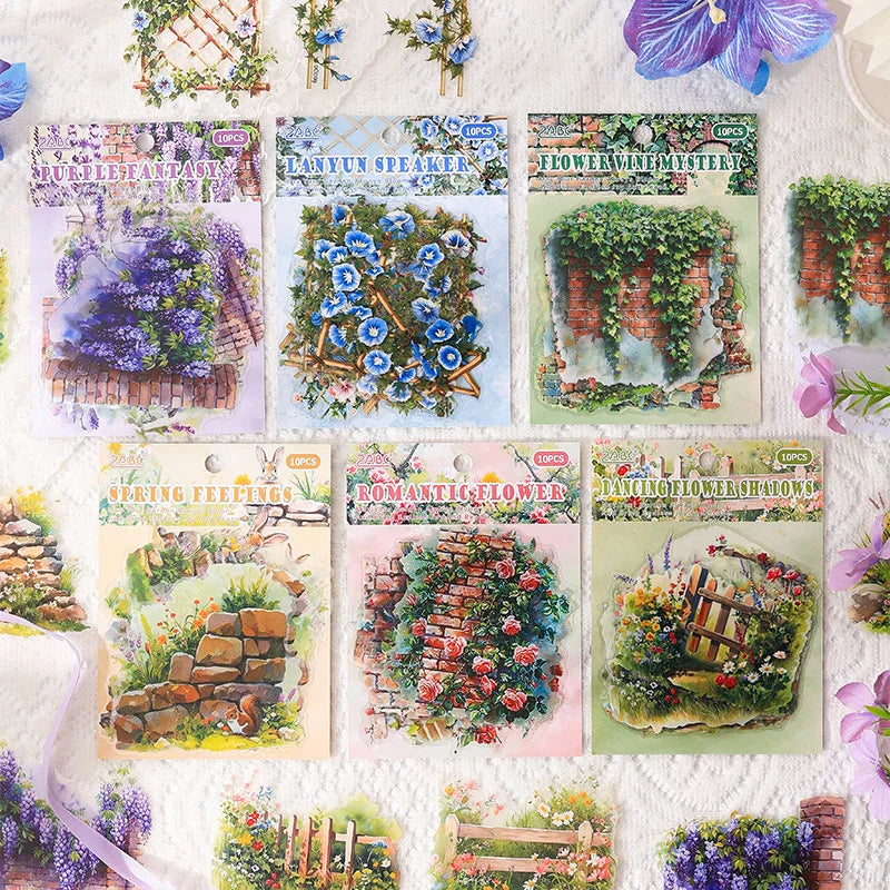 autocollants paysages jardins animaux fleurs cartes postales 3d multicolores scrapbooking album journal intime deco