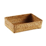 paniers rangement tressés marron clair rustiques empilables rangement écologique multifonctionnels