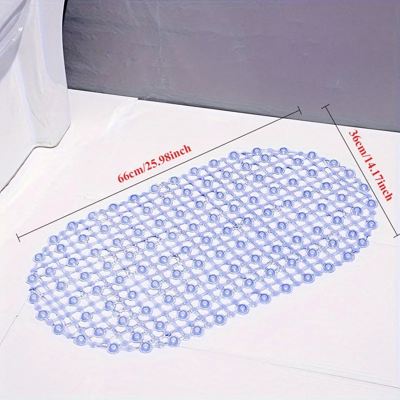 tapis bain antidérapant rose violet bleu transparent maillage billes moderne salle bain sécurité durable