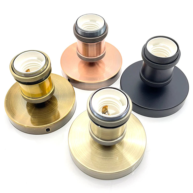 support ampoule vintage or cuivre noir moderne inclusion vis écrous câbles bronze golden