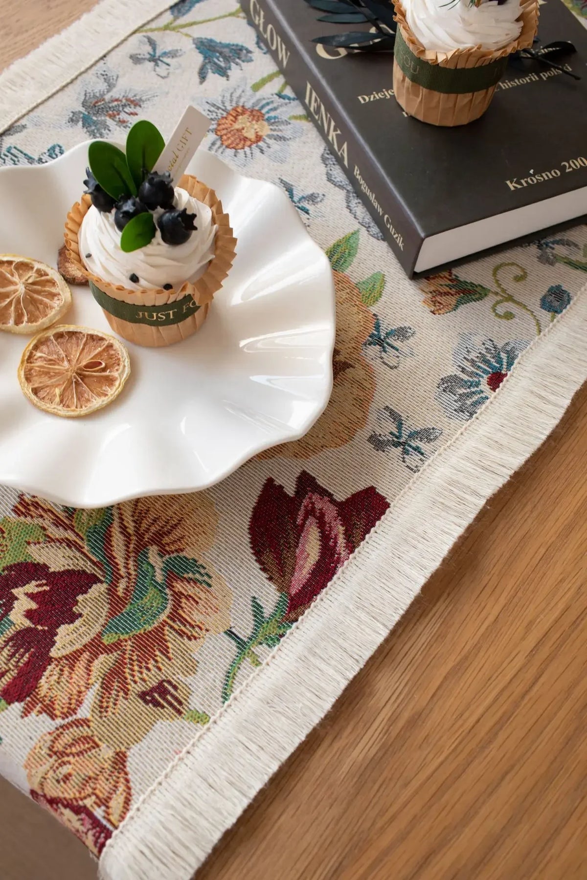 chemin table multicolore fleurs papillons classique polyester coton maison fête nappe