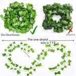 décoration extérieure guirlande artificielle feuilles lierre vertes naturel résistance uv accrochage facile fête mariage