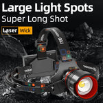 lampe frontale led rechargeable zoom réglable détecteur mouvement étanche noir rouge gris