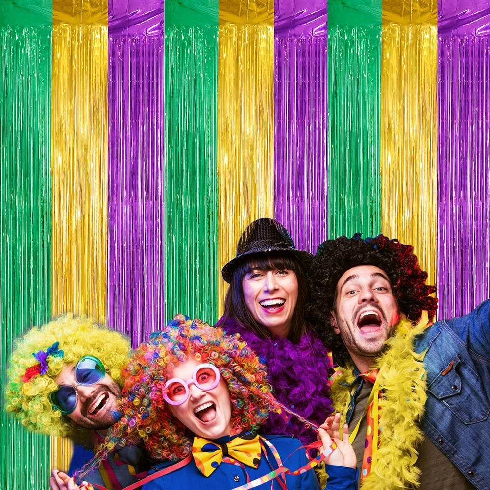 décoration murale rideau franges brillantes couleurs unies fête anniversaire mariage célébration arc ciel carnaval