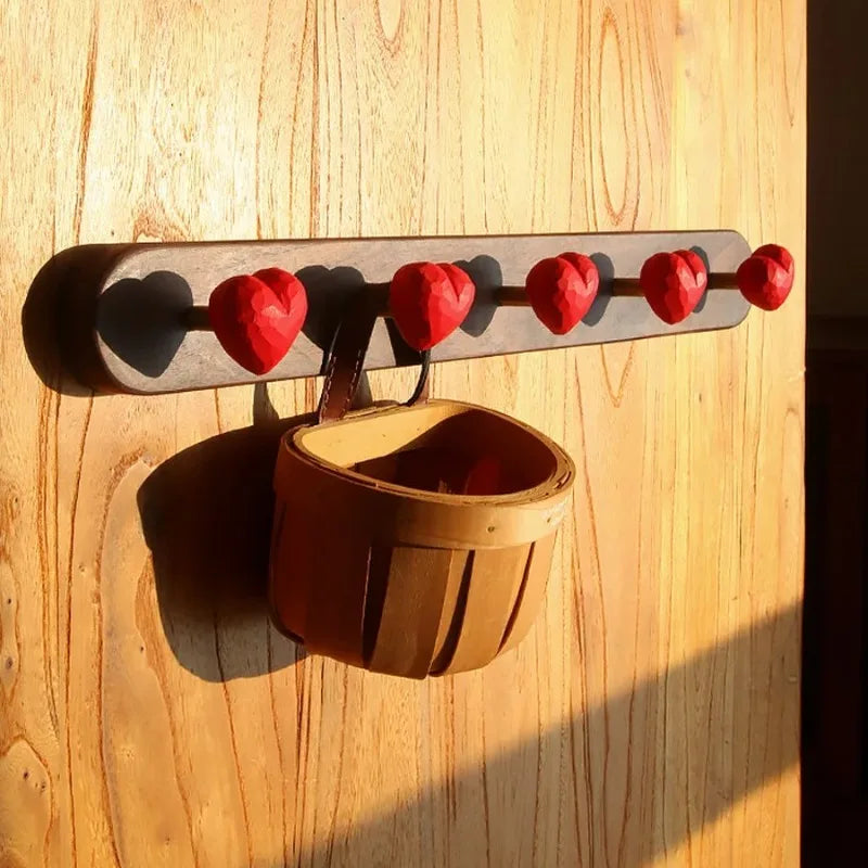 aimants décoratifs aimantés façade bois rouge jaune noir étoile cœur moderne sans perçage