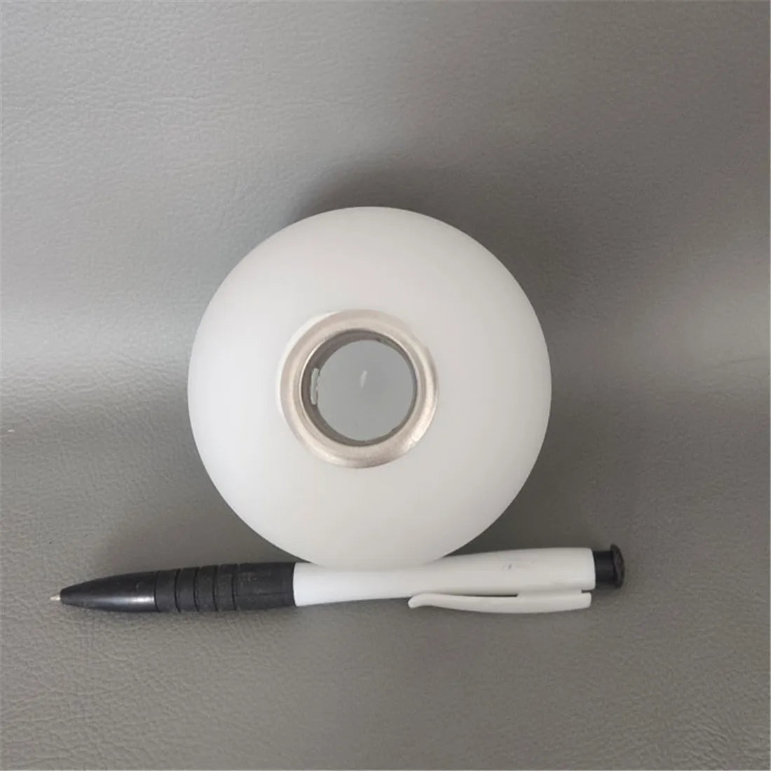 abat jour sphérique moderne blanc translucide eyelets verre aluminium variante 6cm 8cm 9cm 10cm
