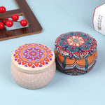 boîte ronde rangement cosmétique décorative motif floral boho chic pot stockage bijoux maquillage