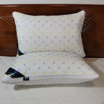 oreiller polyester rectangulaire motif géométrique moderne blanc jaune gris bleu cushion literie voyage adultes