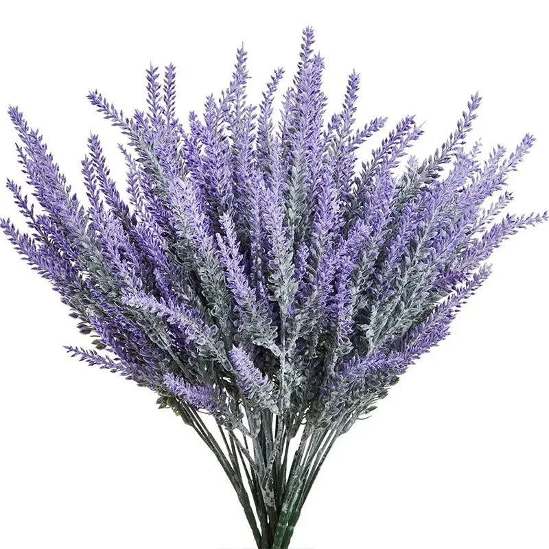 bouquet artificiel lavande violette fleurs cônes vertes decoration maison bureauextérieur 38cm