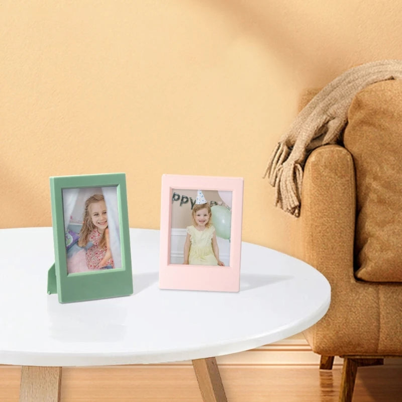 cadre photo moderne minimaliste couleur jaune noir vert blanc bleu rose violet support triangulaire