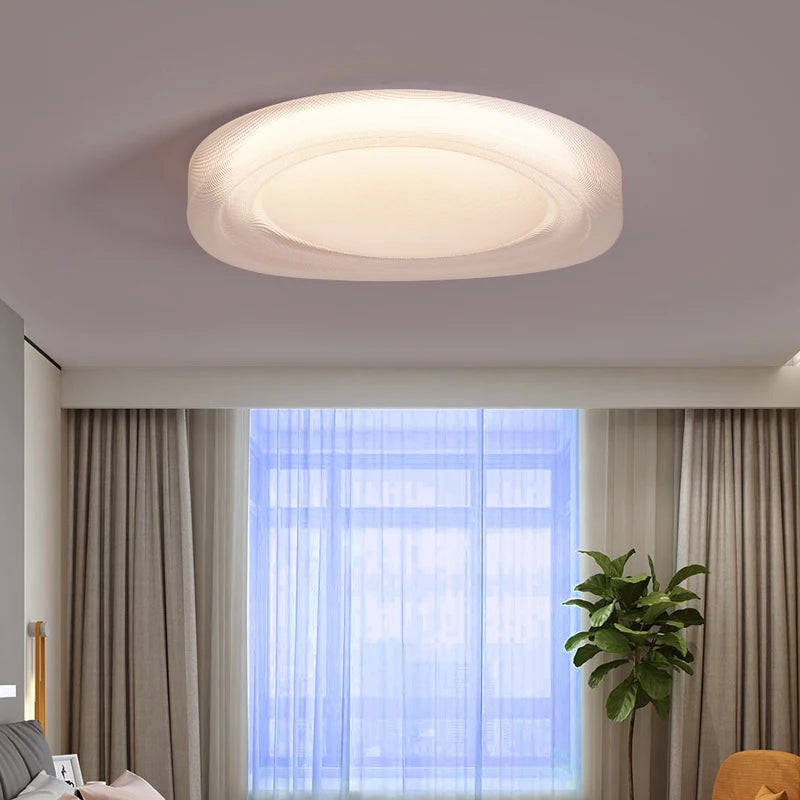 plafonnier moderne blanc rond éclairage quotidien surface opaque lumière led ultra mince