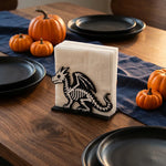 porte serviettes halloween fantôme citrouille squelette clips decoration table blanc noir orange
