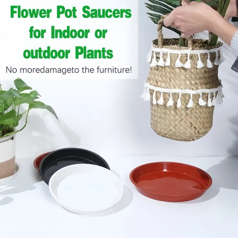 soucoupes pots fleurs plantes intérieur extérieur fournitures jardinage multifonctionnelles plastique plateaux poterie couleurs rouge