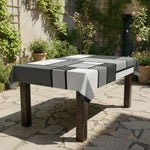 nappe géométrique moderne gris blanche carreaux imperméable lavable machine réutilisable maison